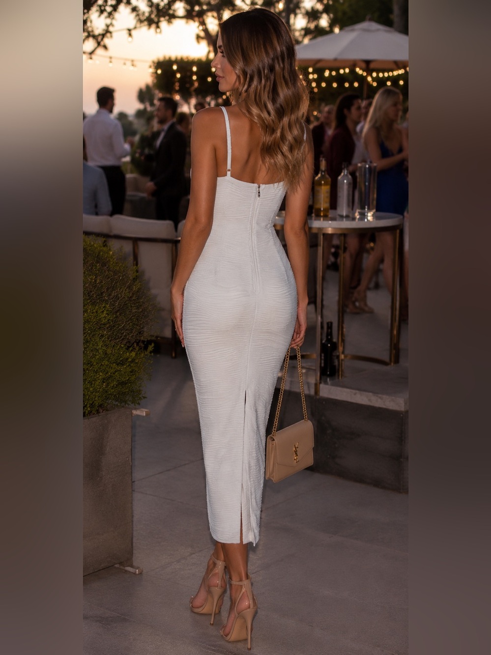 Windsor White Strapless Ruched Bodycon Dress - Picture 3 of 8